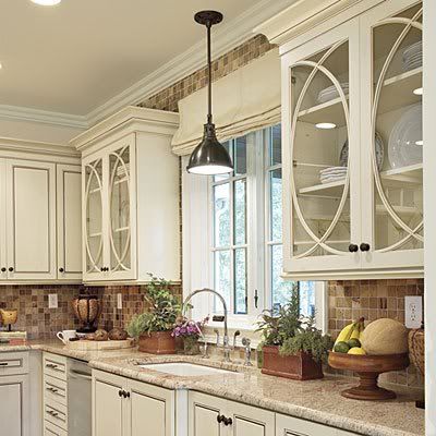 White Glazed Kitchen Cabinets