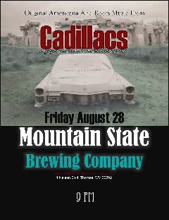 CADILLACS to perform at MOUNTAIN STATE BREWING COMPANY in Thomas, West Virginia