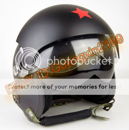 Matt Black Pilot Open Face Motorcycle Helmet s M L XL