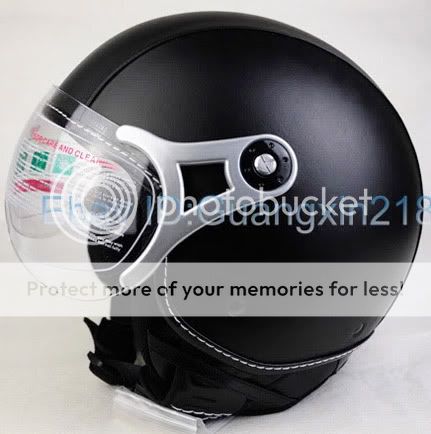 ECE RETRO LEATHER HALF MOTORCYCLE OPEN FACE HELMET M  