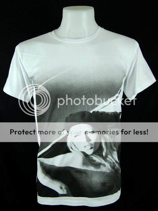 White Kate Moss in car Top Model Punk Rock T Shirt XL  