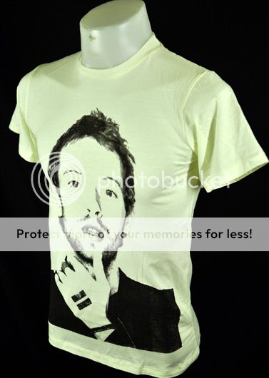 Light yellow Chris Martin Coldplay Rock Punk Tee T Shirt Size L  