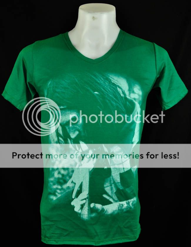 Neck Green John Frusciante RHCP Punk Rock T Shirt L  
